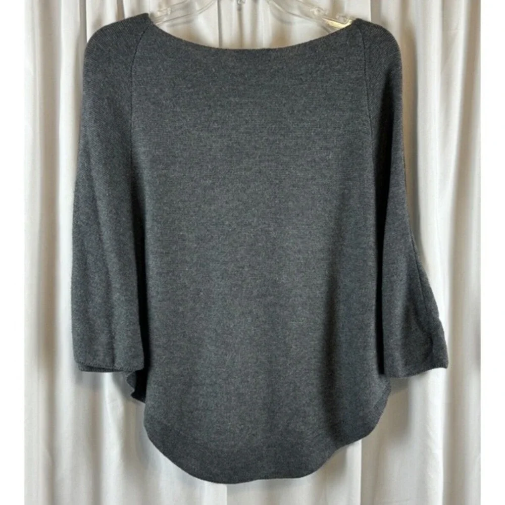 The Limited Gray Boat‎ Neck Batwing Sleeve Poncho Sweater XS/S Oversized 66-23